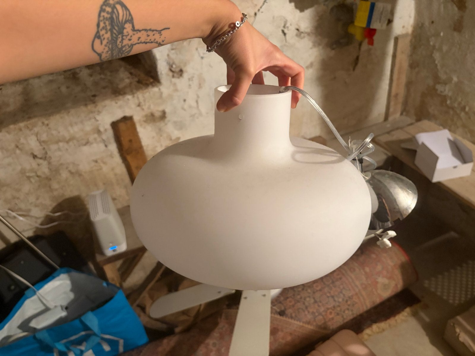 Philips Plafondlamp - Wit Glas, Gebruikt, Ophalen of Verzenden, Glas, Wit