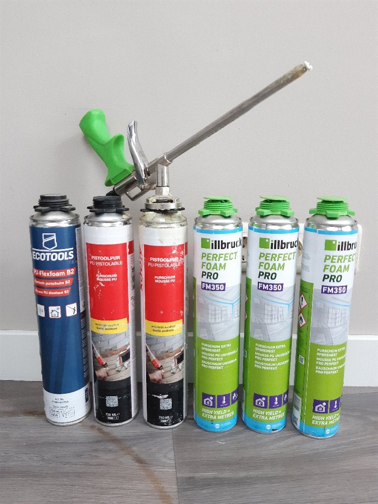 Purschuim + purpistool, Doe-het-zelf en Verbouw, Isolatie en Afdichting, Overige materialen, Nieuw, 15 m² of meer, Ophalen