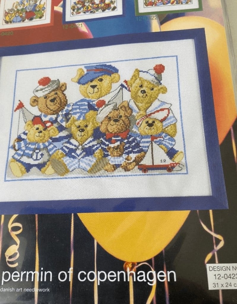 BORDUURPAKKET PERMIN OF COPENHAGEN BERENPARTY, Verzenden, Nieuw, Handborduren, Borduurpakket