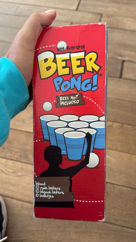 Beer Pong Spel - Compleet met bekers en balletjes, Een of twee spelers, Ophalen of Verzenden, Gebruikt