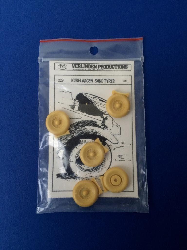 verlinden 229 Kubelwagen sand tyres 5pcs - resin 1/35, Verzenden, 1:32 tot 1:50, Nieuw, Italeri