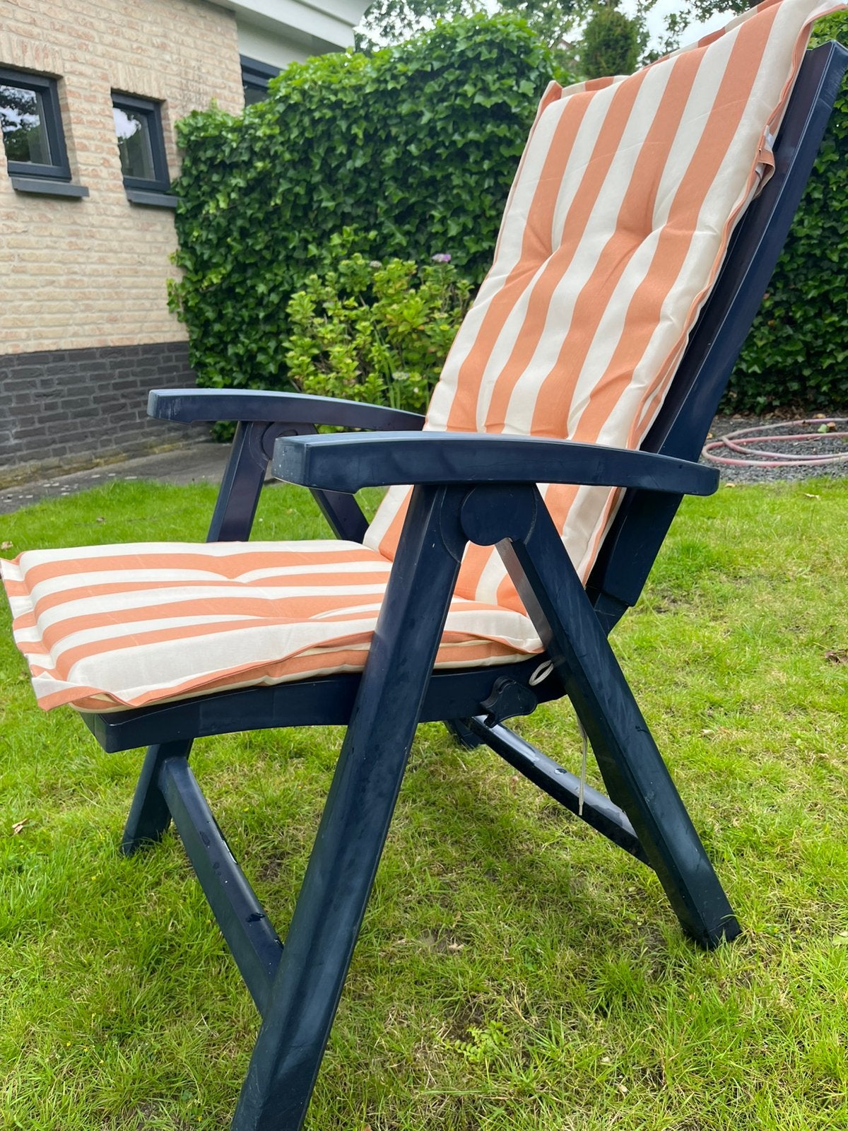 4 hartman prestige stoelen met kussen, Ophalen, Gebruikt, Kunststof, Inklapbaar