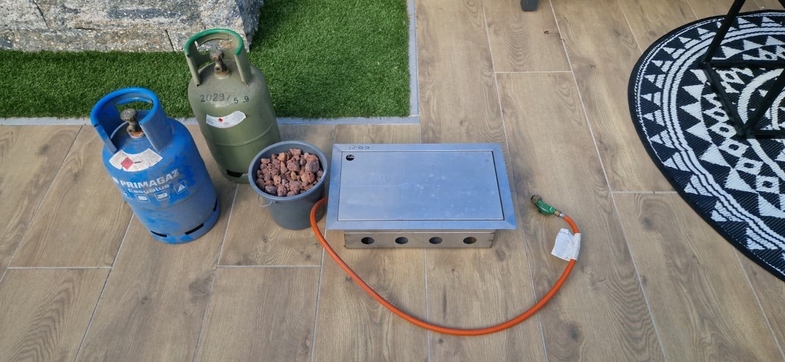 Cosi Vuurtafel Inbouwbrander met Gasslang/ gasflessen, Ophalen, Gebruikt, Vuurkorf