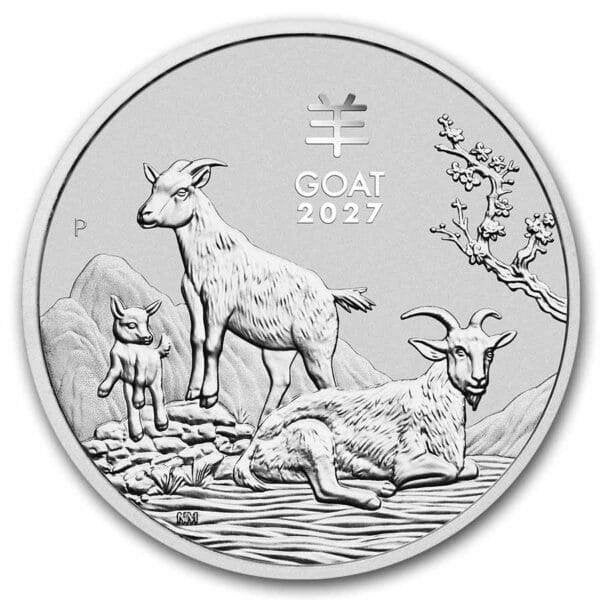 Lunar III 1oz 2027 Zilver Year of the Goat, Ophalen of Verzenden, Zilver