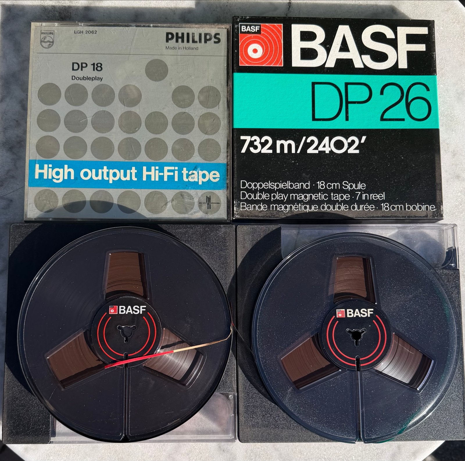 5 Philips en BASF Hi-Fi banden - DP 18 en DP 26, Audio, Tv en Foto, Ophalen of Verzenden, Onderdeel, Met banden