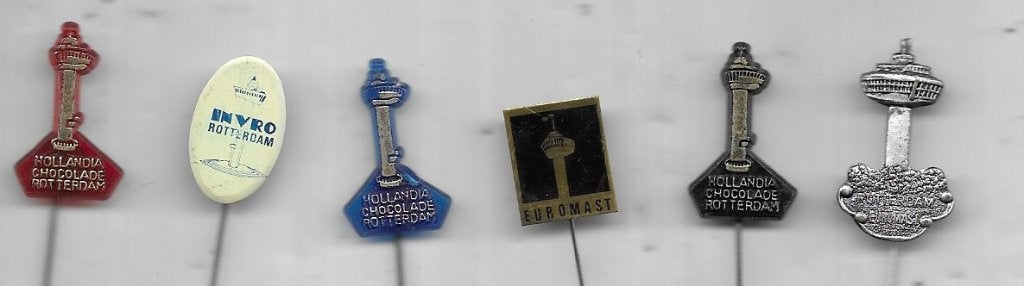 7 EUROMAST ROTTERDAM VERSCHILLENDE SPELDEN, Verzamelen, Ophalen of Verzenden, Gebruikt, Stad of Land, Speldje of Pin