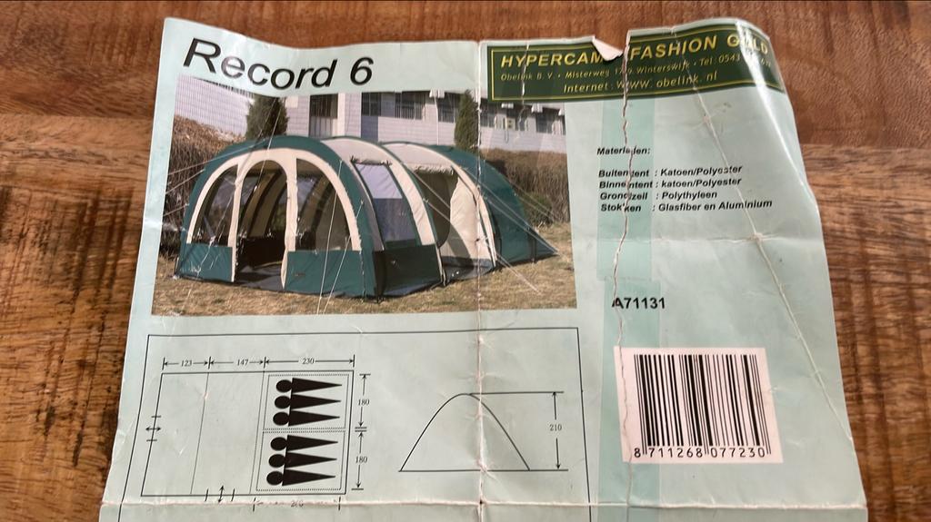 Ruime 6-persoons tunneltent - Ideaal voor gezinnen, Caravans en Kamperen, Tenten, Ophalen of Verzenden, Gebruikt, Tot en met 6