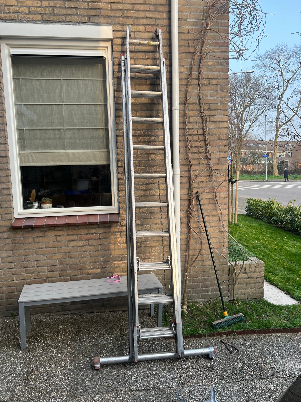 Altrex driedelige reformladder 3x11, Doe-het-zelf en Verbouw, Ophalen, Gebruikt, Ladder, Opvouwbaar of Inschuifbaar