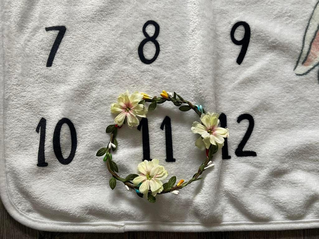 Fleecedekentje of handdoek om maand foto's te maken van baby, Huis en Inrichting, Woonaccessoires | Plaids en Woondekens, Nieuw