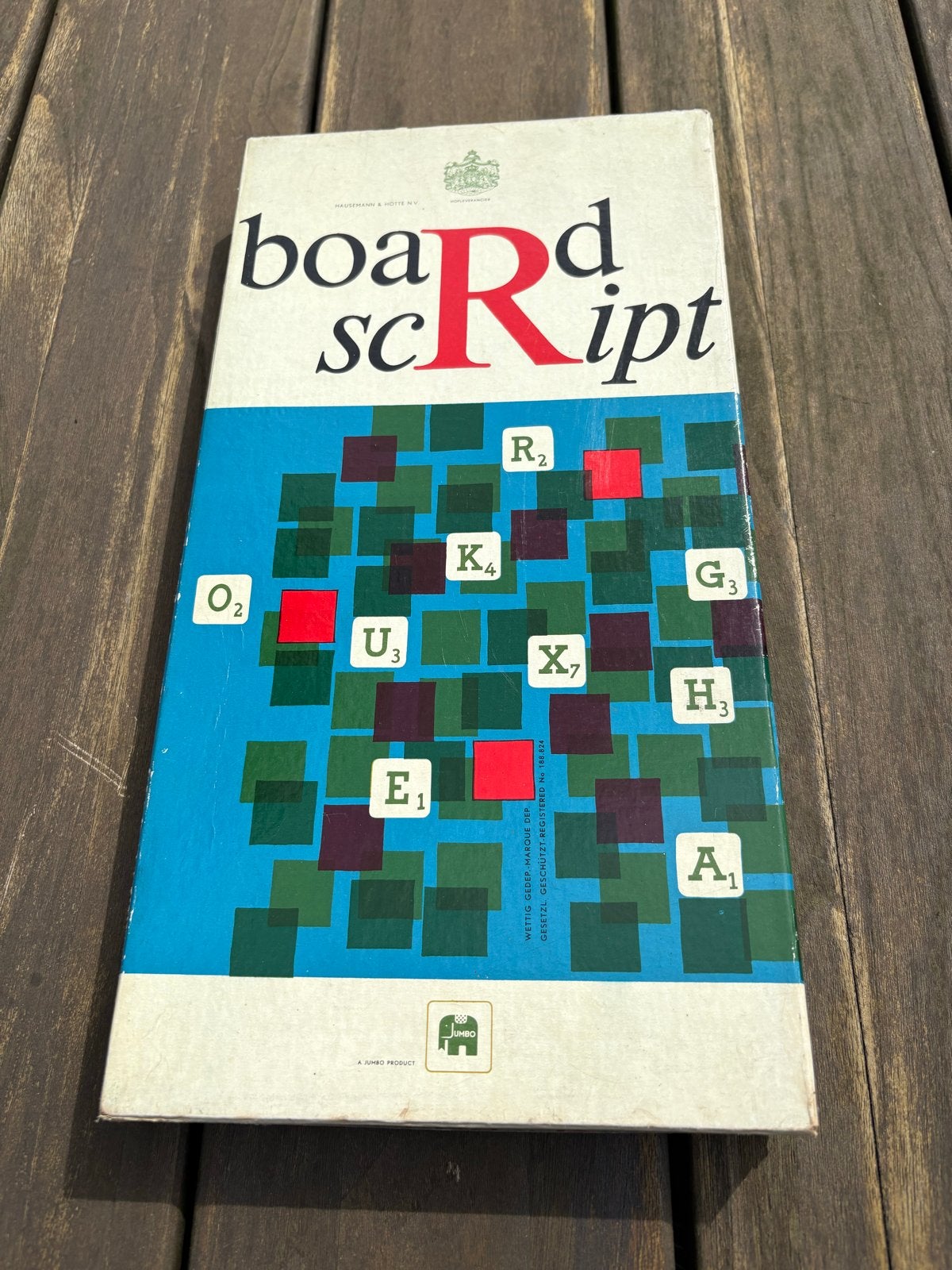 Vintage Board Script Spel Jumbo Compleet incl draaistandaard, Drie of vier spelers, Ophalen of Verzenden, Gebruikt
