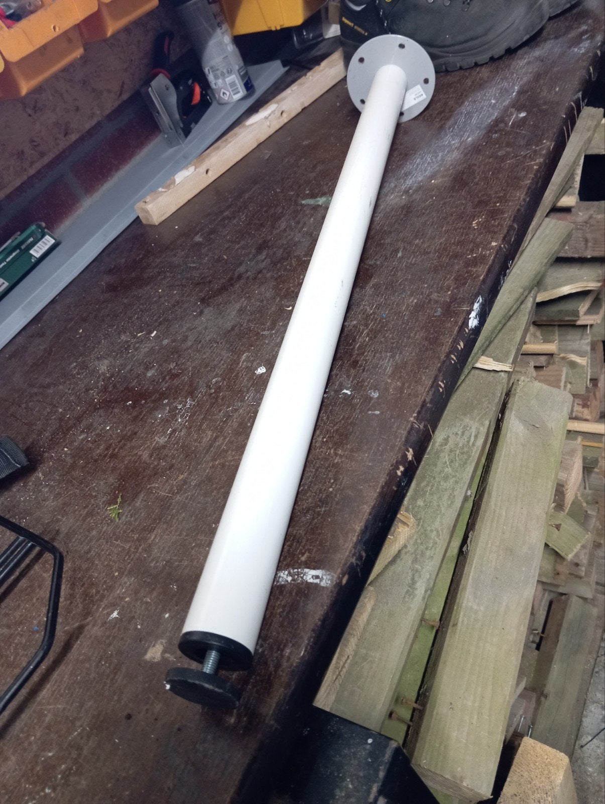 6 witte verstelbare tafelpoten - 70 cm lang, Ophalen of Verzenden