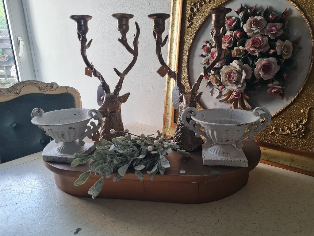Old look metalen versaille bloempotje foto 1 t/m 4