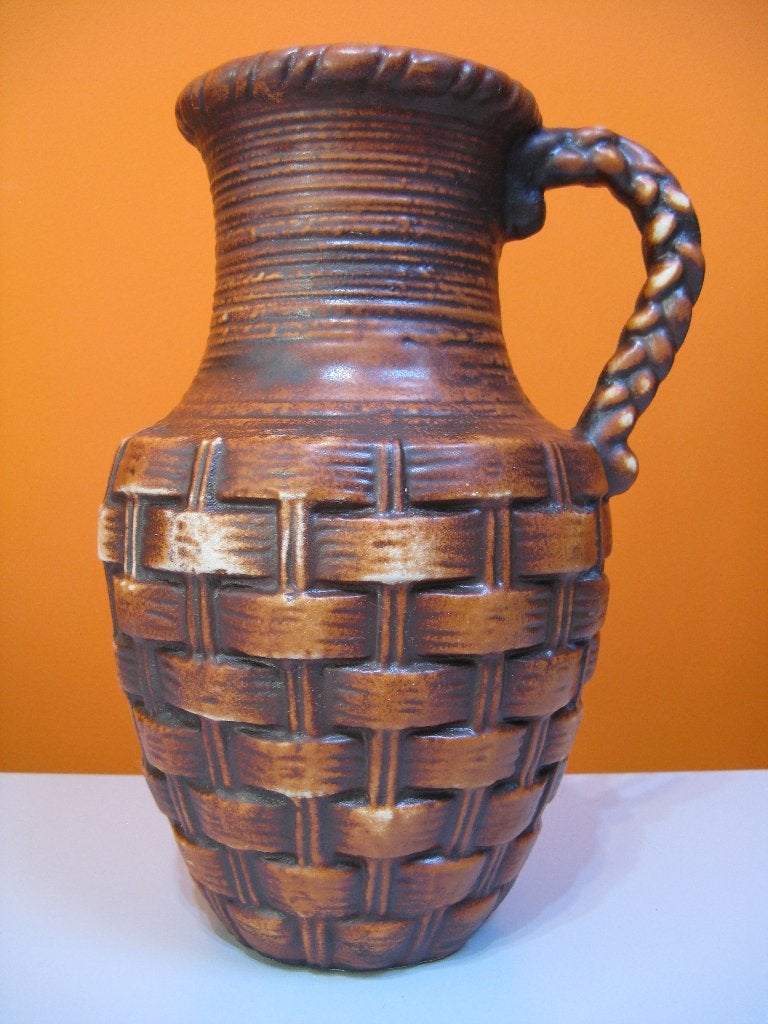 retro vintage vaas Carstens Tonnieshof West Germany 1970s, Met patroon/structuur, Meerkleurig, 25 cm, Ophalen of Verzenden