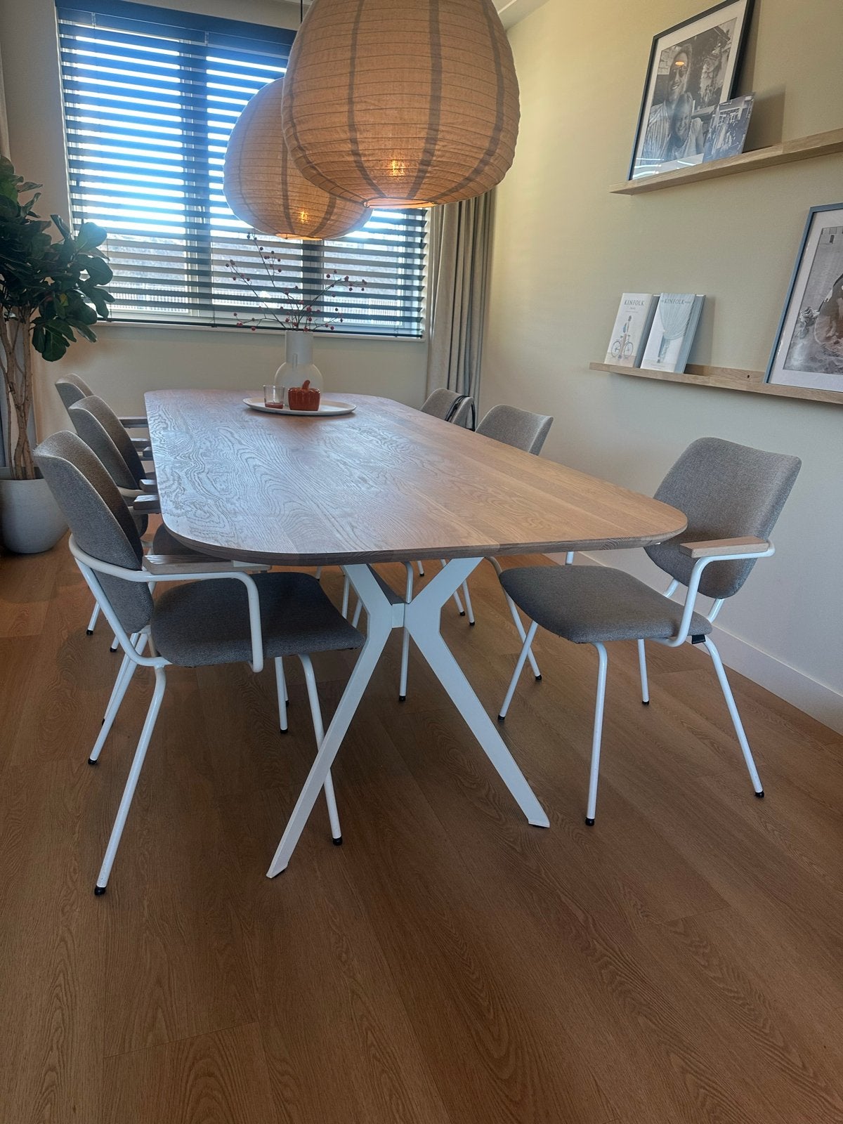 Eetkamerstoelen Bodilson, Ophalen, Gebruikt, Wit, Stof