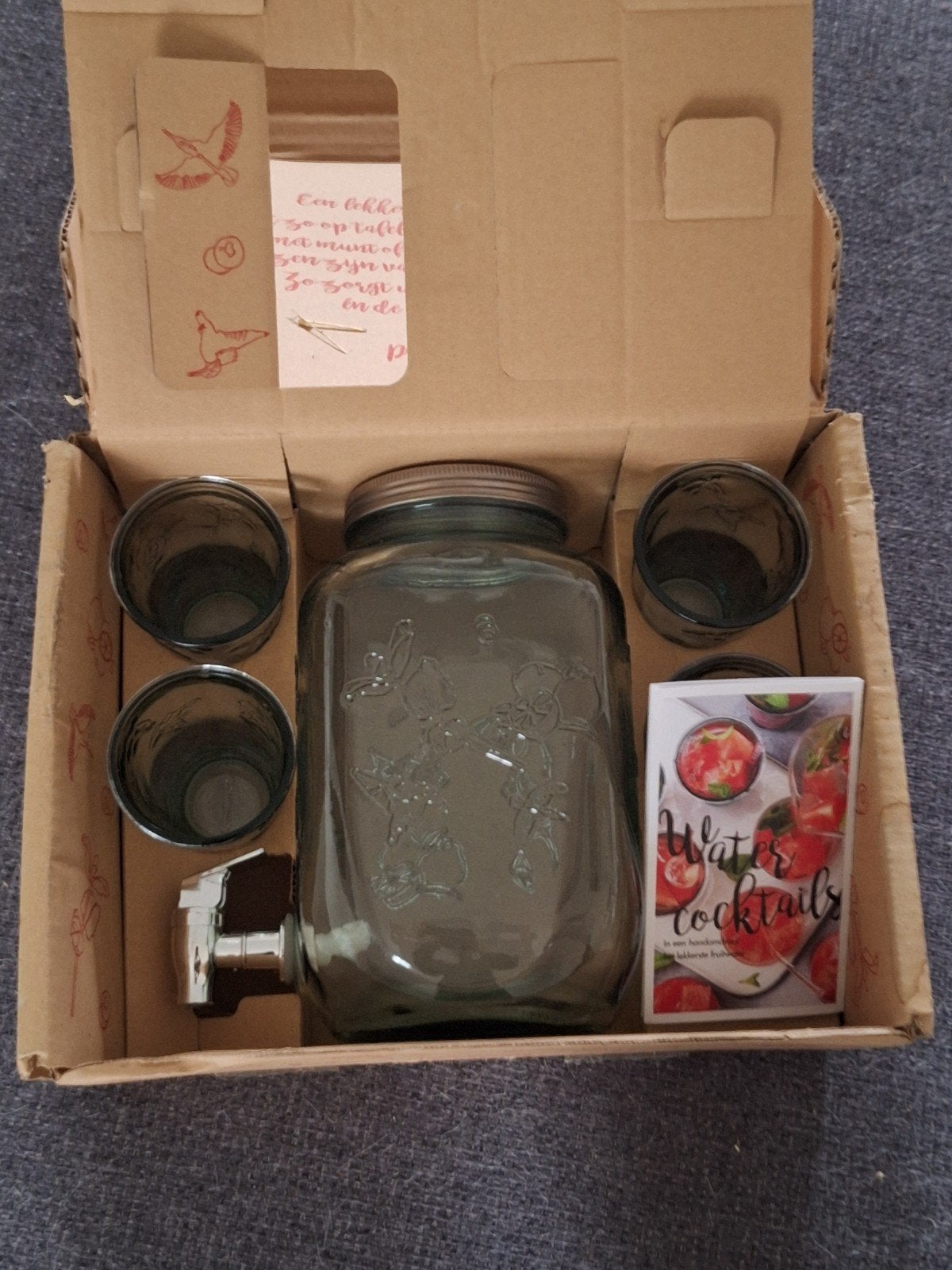waterkan set van de postcodeloterij, Huis en Inrichting, Woonaccessoires | Onderzetters, Ophalen of Verzenden