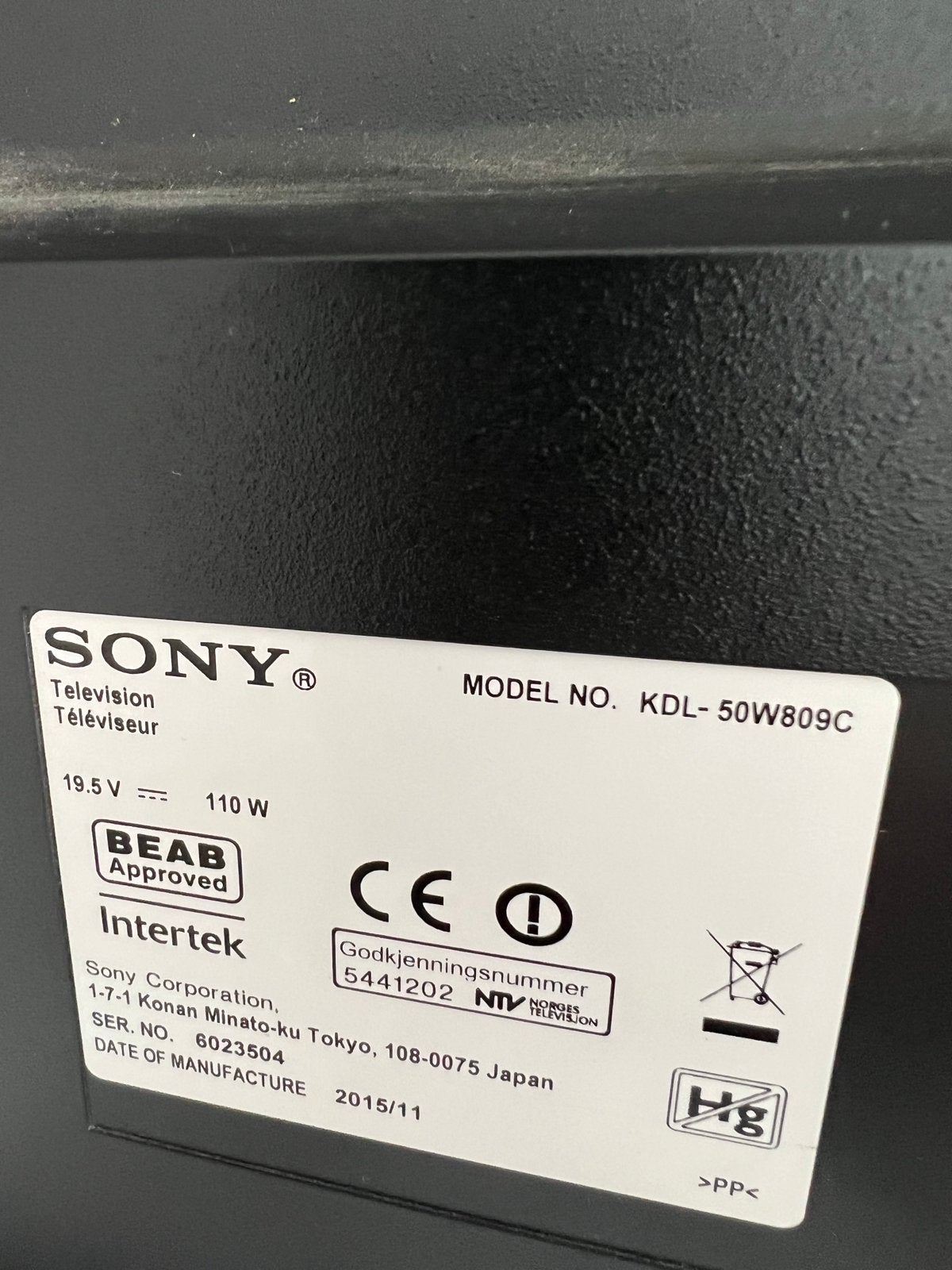 Sony Bravia KDL-50W809C 50 inch Full HD Smart TV, Ophalen, 50 Hz, Smart TV, Full HD (1080p)