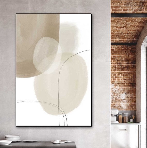 Art Frame - Bruin beige kunst, Melloi Art Prints, Ophalen of Verzenden