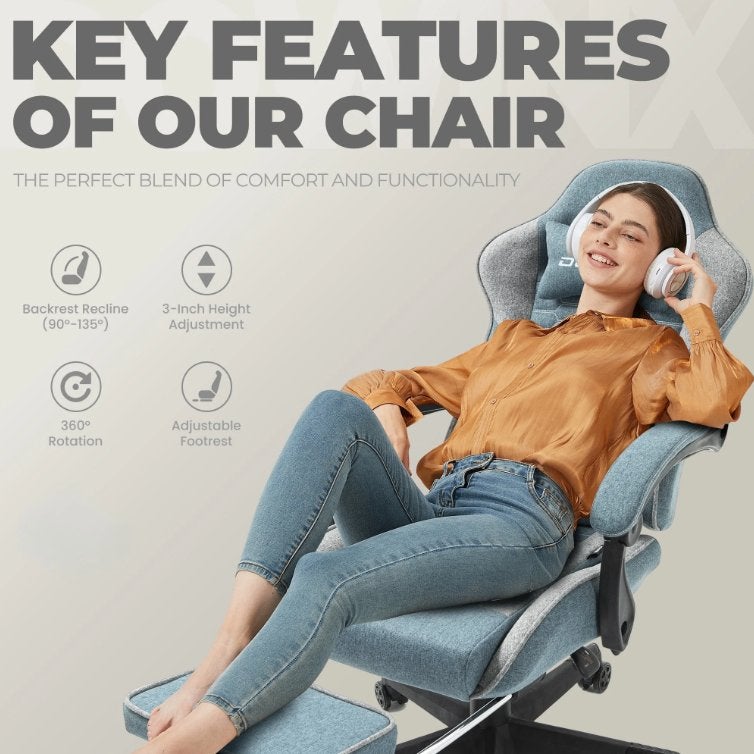 Ergonomische Bureaustoel - Gamestoel - Office Chair - Gaming, Huis en Inrichting, Blauw, Nieuw, Ophalen of Verzenden, Bureaustoel
