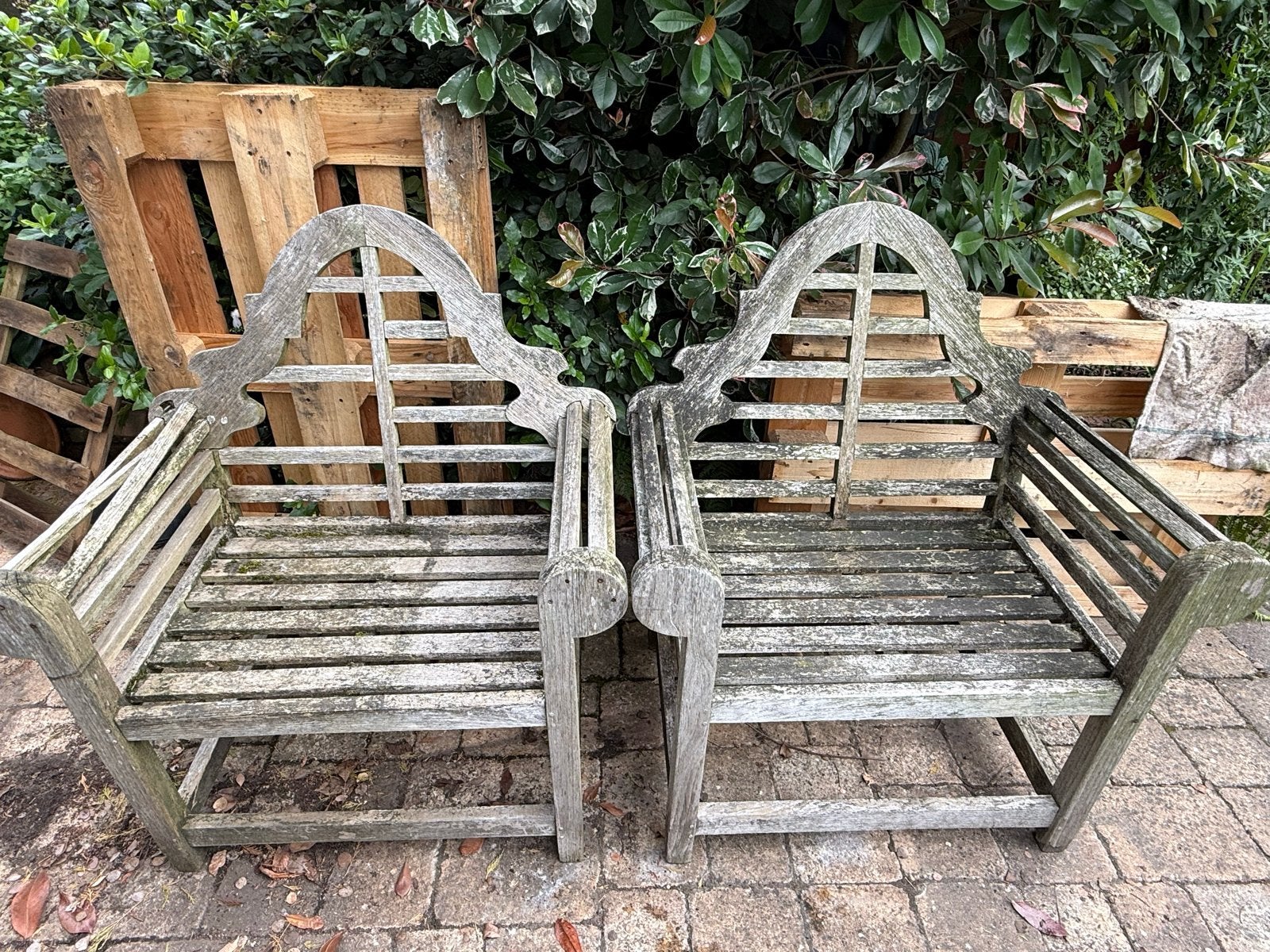 Twee teakhouten Marlboro tuinstoelen, opknapper, Tuin en Terras, Tuinbanken, Ophalen, Gebruikt, Teakhout