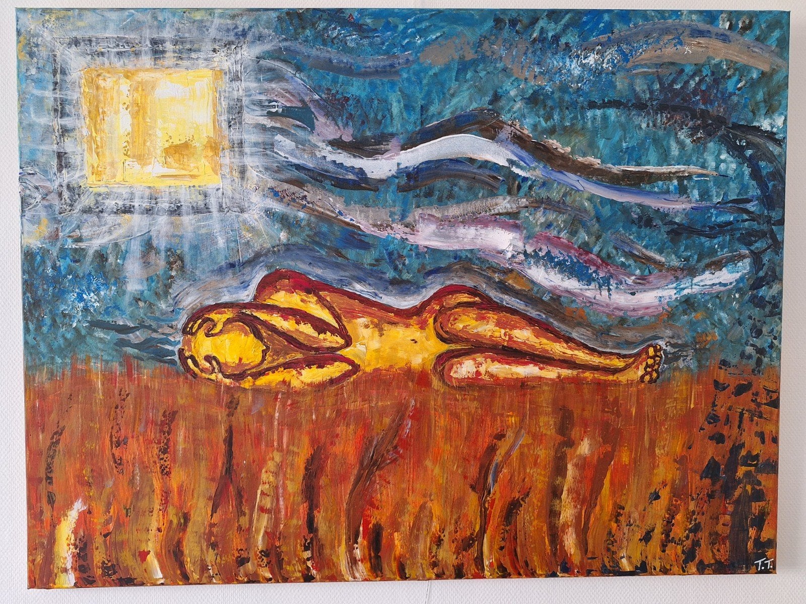 Schilderij "Depressed" van Ton Taal (Acryl op doek), Ophalen of Verzenden