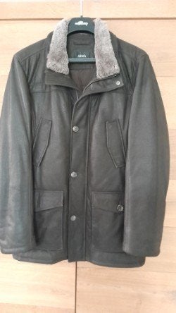 leren winterjas van kleur bruin maat 52/54 L, Ophalen of Verzenden, Zo goed als nieuw, Maat 52/54 (L), Bruin