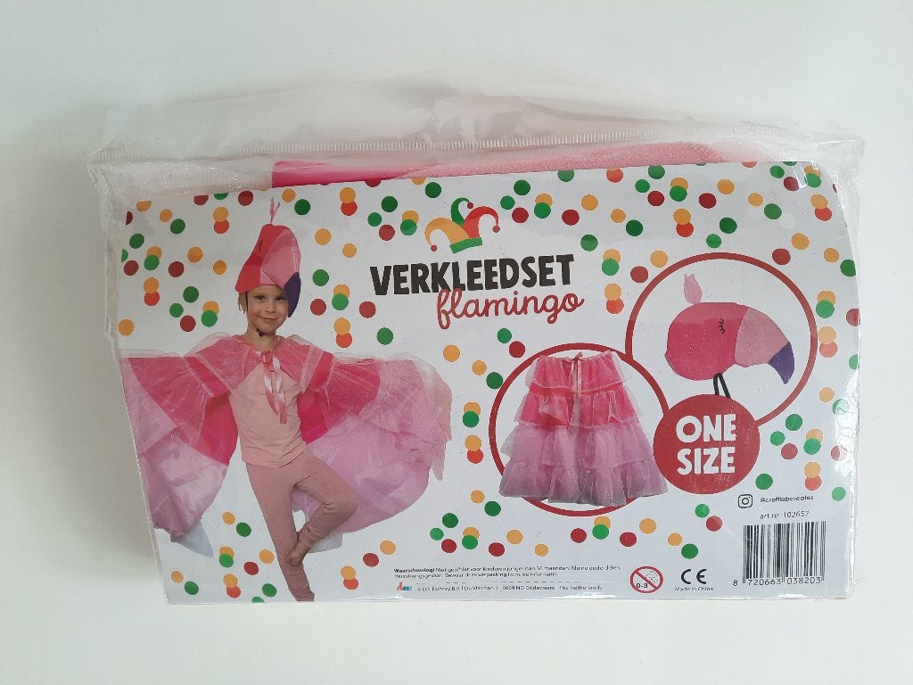 Flamingo verkleedset - One size - nieuw -, Ophalen of Verzenden, Nieuw, 110 t/m 116, Meisje