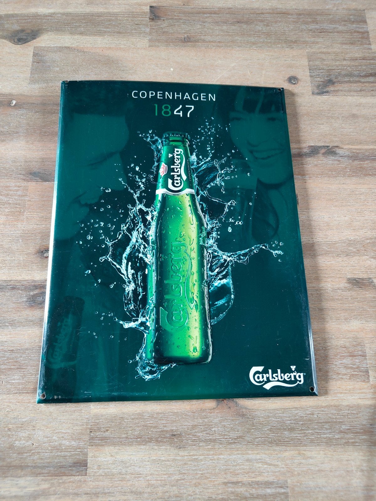 Carlsberg Reclamebord - Vintage Metalen Plaat, Verzamelen, Ophalen of Verzenden