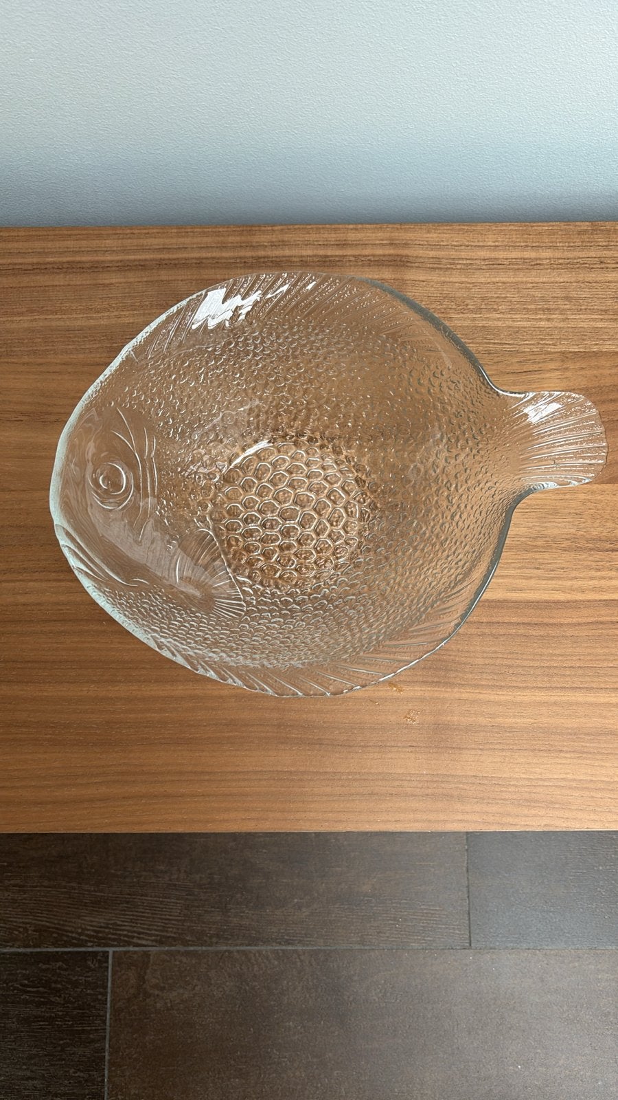 Glazen visschaal - 30 cm, Schaal, Ophalen of Verzenden, Overige vormen, Glas