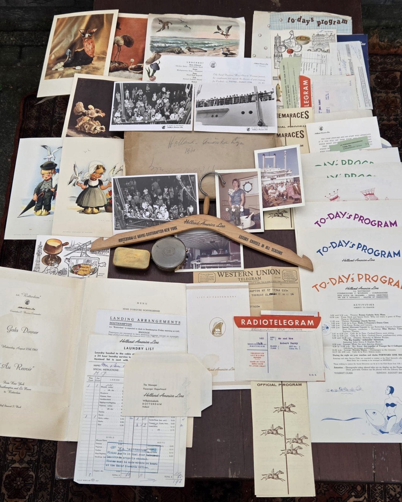 Holland-Amerikalijn items. Menukaarten, pillendoosjes, foto', Ophalen of Verzenden, Kaart, Foto of Prent