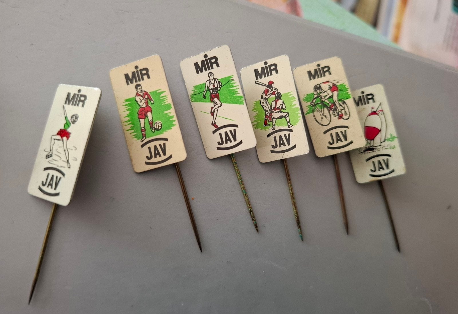 6 Speldjes MIR  / JAV Olympische spelen, Ophalen of Verzenden, Zo goed als nieuw, Sport, Speldje of Pin