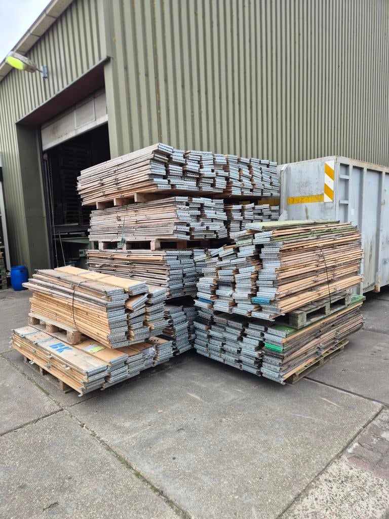 Houten opzetranden 80x120 cm voor pallets, Ophalen, Gebruikt, 25 tot 50 mm, Grenen