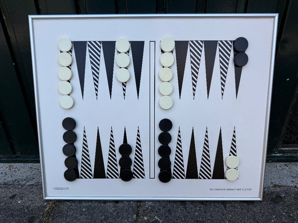Magnetisch backgammon spel in alu lijst, Een of twee spelers, Verzenden, Gebruikt
