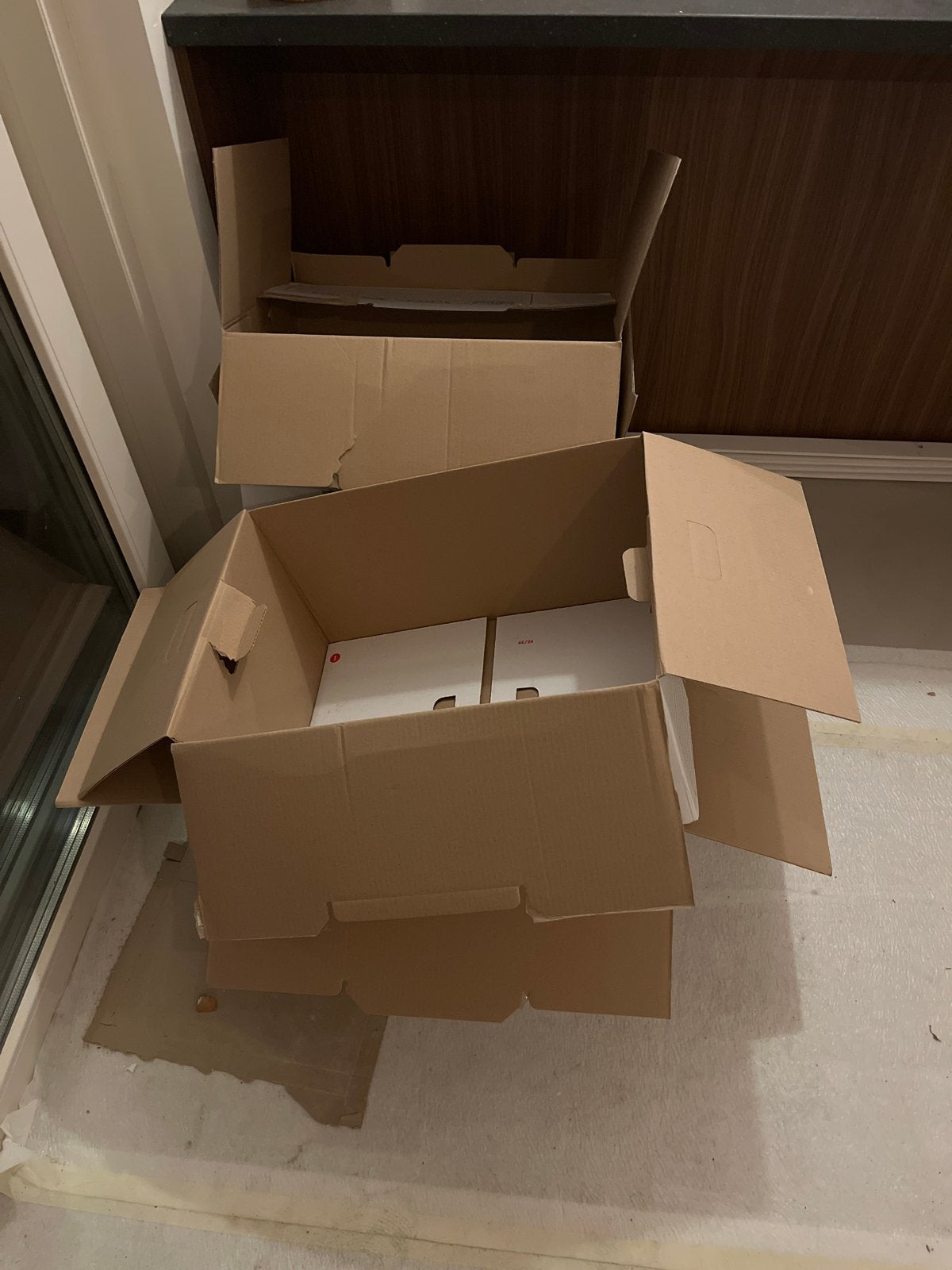 Gratis gebruikte verhuisdozen - 4 stuk, Ophalen, 50 tot 75 cm, Minder dan 35 cm, Minder dan 40 cm