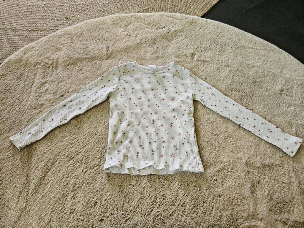 Rib longsleeve met bloemetjes van zara, maat 128, Meisje, Ophalen of Verzenden, Zo goed als nieuw, Zara