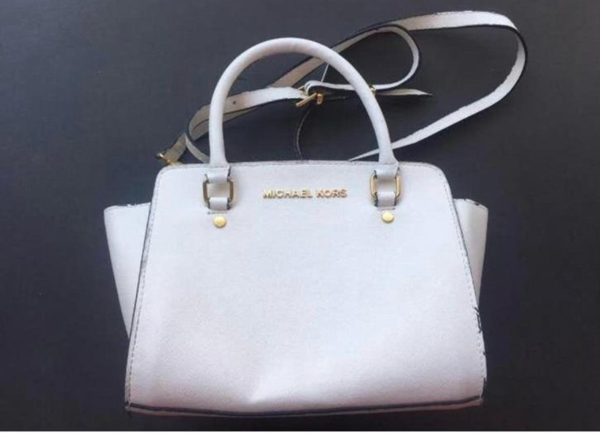 Originele mooie Michael Kors damestasje wit/gouden ritsen, Ophalen of Verzenden, Zo goed als nieuw, Wit, Schoudertasje