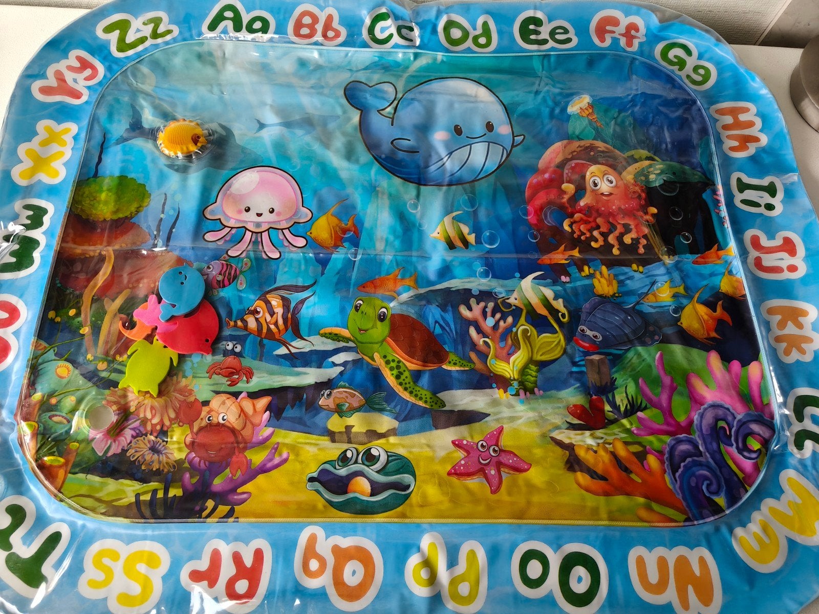 Baby Water Speelmat - Onderwaterwereld met Drijvende Vissen, Ophalen of Verzenden, Zo goed als nieuw, Speelkleed