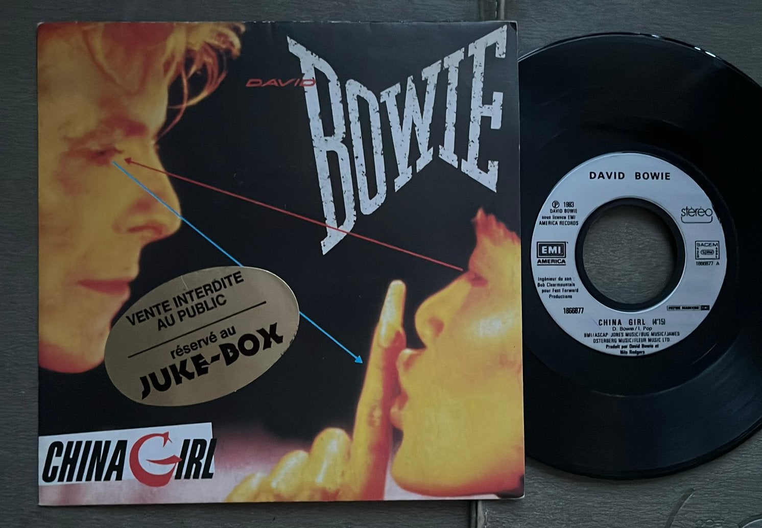 David Bowie - China Girl 7” FR 1983, Gebruikt, 7 inch, Ophalen of Verzenden, Pop