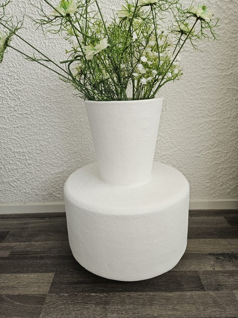 Z.G.A.N. Tierra Estella witte bloempot/vaas - 47 cm hoog, Ophalen, Overige materialen, 47 cm, Wit