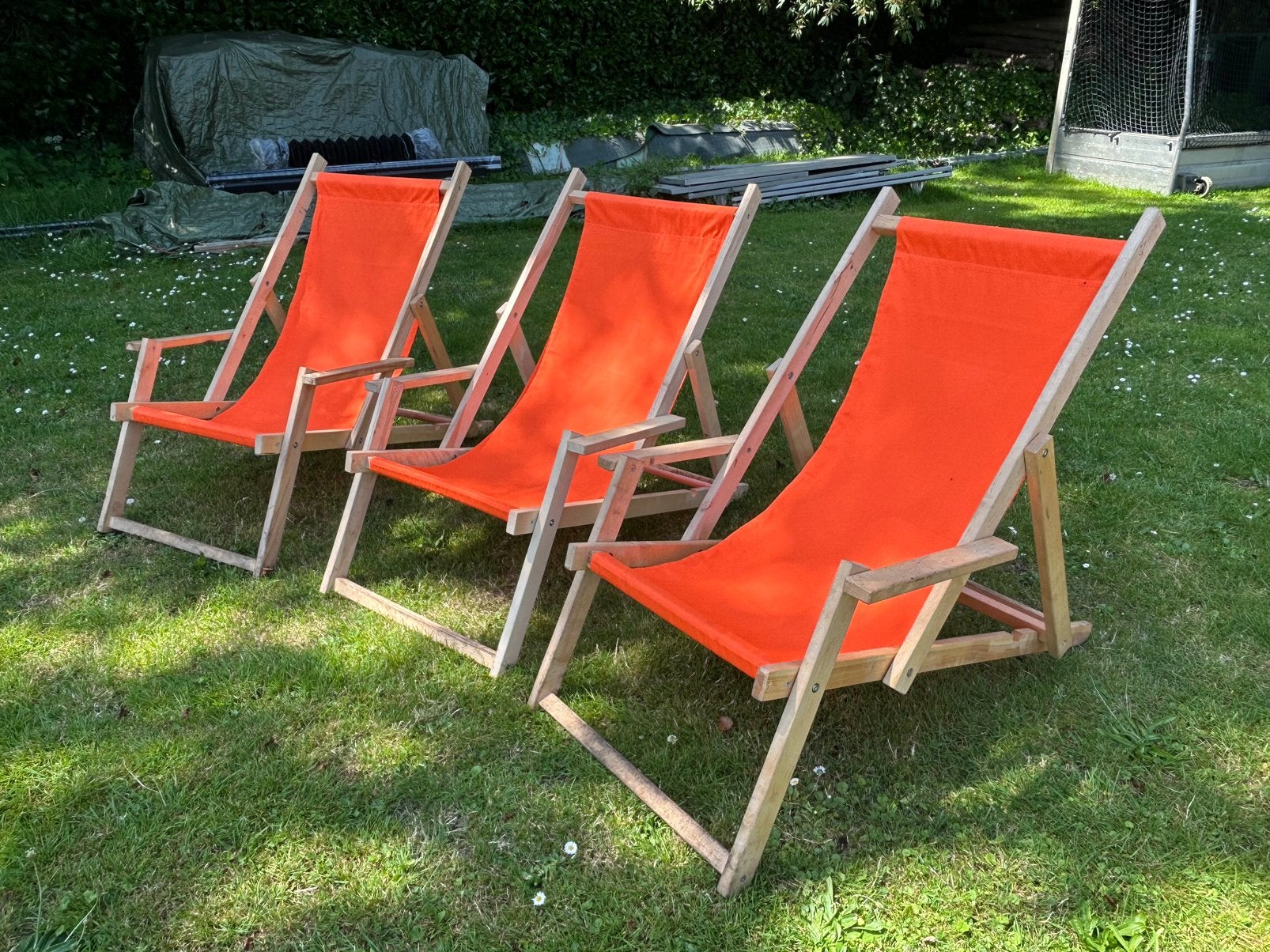 Strandstoel oranje, Ophalen of Verzenden, Nieuw, Hout