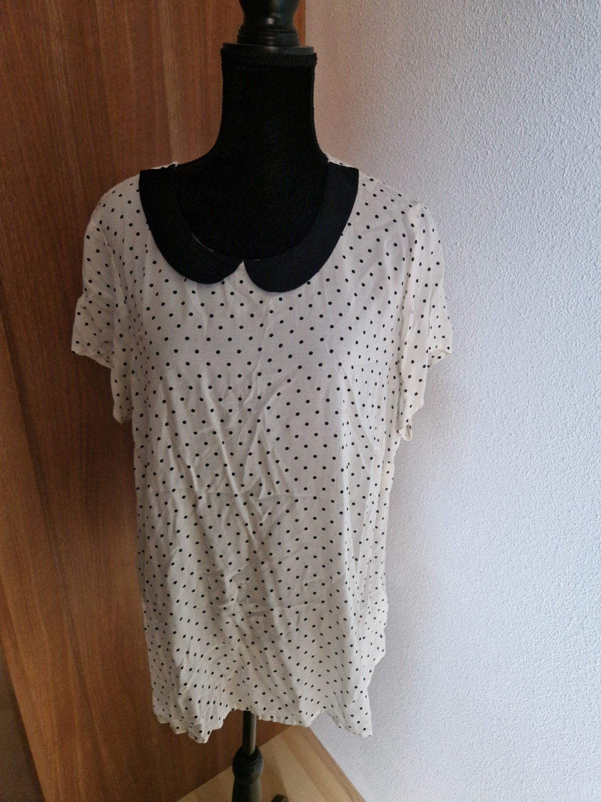 Yessica Polkadot Blouse met Peter Pan Kraag, Maat 46/48 (XL) of groter, Ophalen of Verzenden, Zo goed als nieuw, Korte mouw