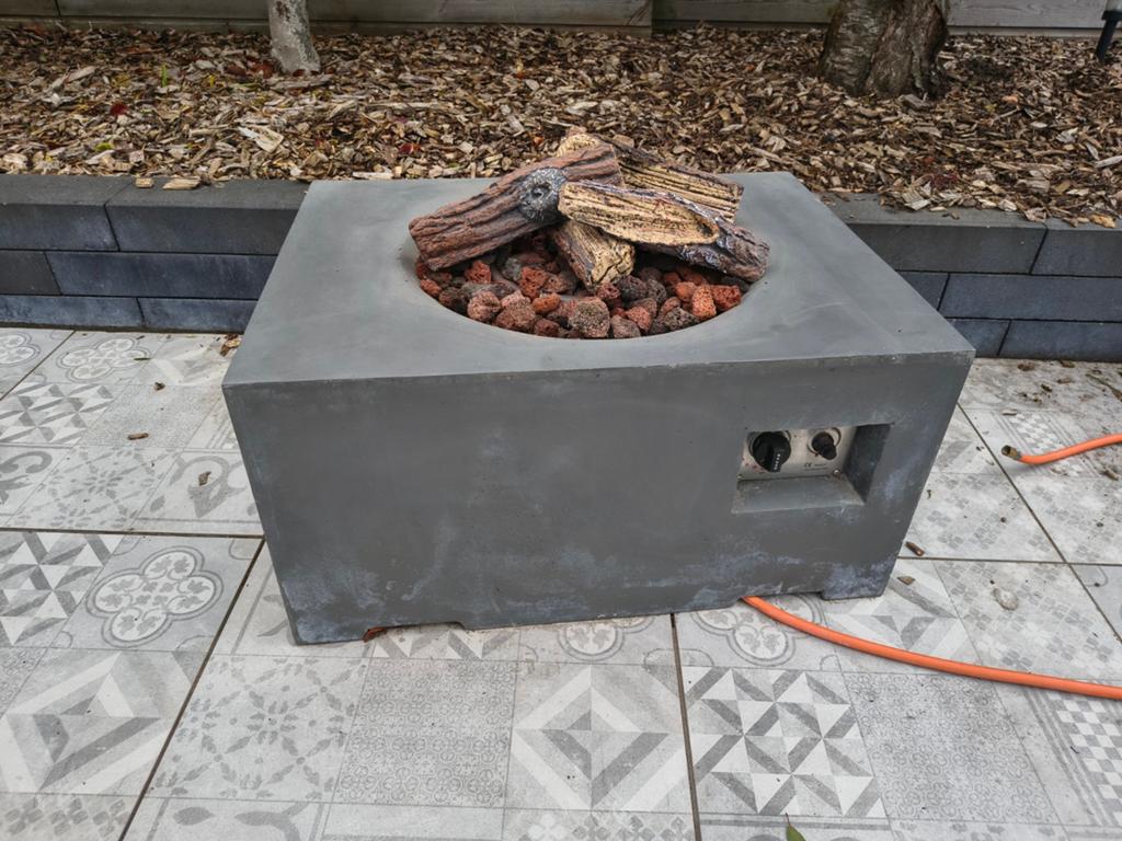 Vuurtafel/buitenhaard incl hoes en gasfles, Tuin en Terras, Ophalen, Gebruikt