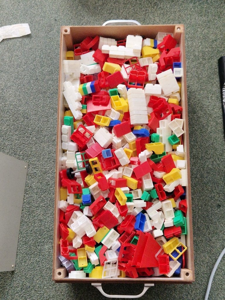 bak vol met blokjes, Kinderen en Baby's, Speelgoed | Duplo en Lego, Ophalen, Gebruikt, Duplo