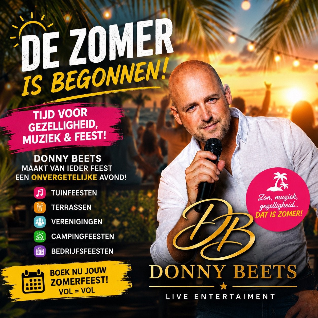 Zanger Donny Beets Vanaf  €295,-, Overige artiesten