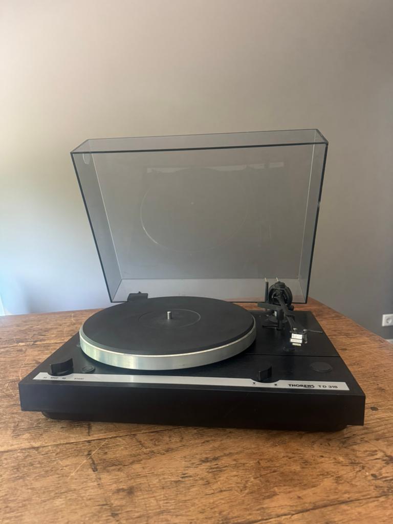 Thorens TD318 + Shure V95 topdraaitafel, Ophalen of Verzenden, Zo goed als nieuw
