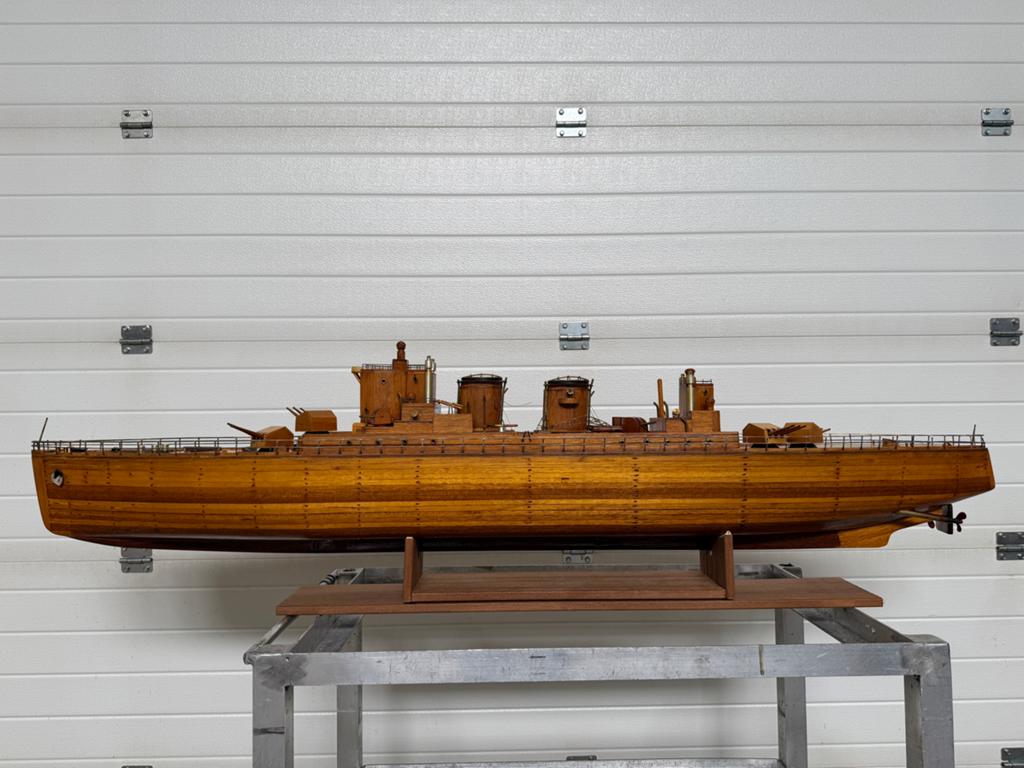 Gedetailleerd houten RC oorlogsschip torpedojager 1900 150cm, Hobby en Vrije tijd, Modelbouw | Boten en Schepen, Ophalen, Gebruikt