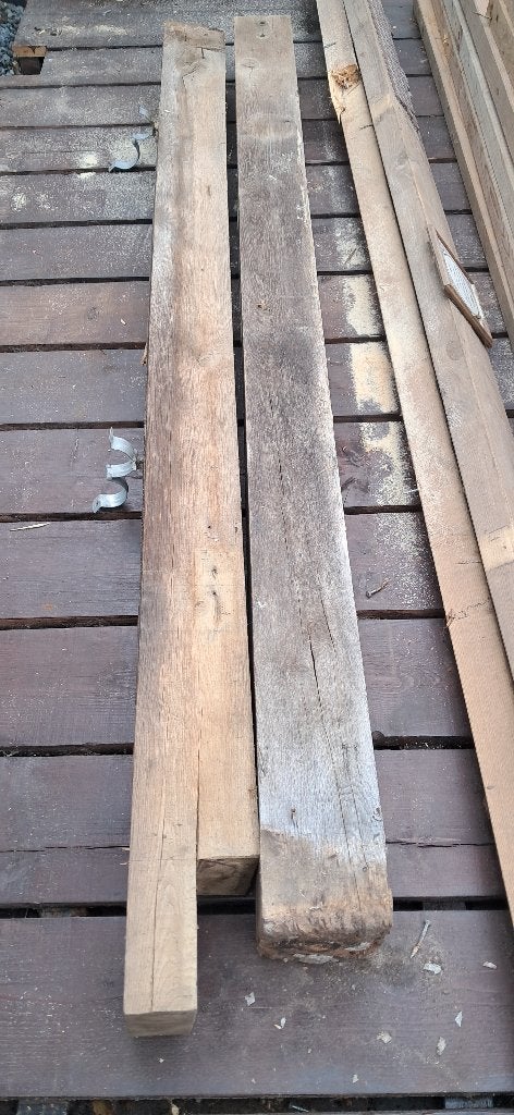 Eiken balken, Doe-het-zelf en Verbouw, Hout en Planken, Ophalen, Gebruikt, Eiken, 200 tot 250 cm