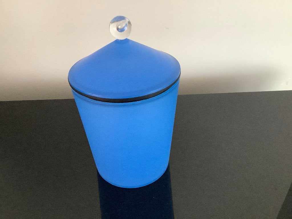 Vintage ronde Mepal Rosti ‘frosted’ voorraadbus – felblauw, Ophalen of Verzenden, Huis en Inrichting