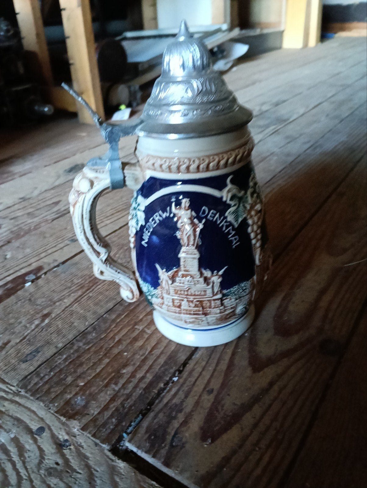Vintage Bierpul met zilverendeksel, Antiek en Kunst, Ophalen of Verzenden