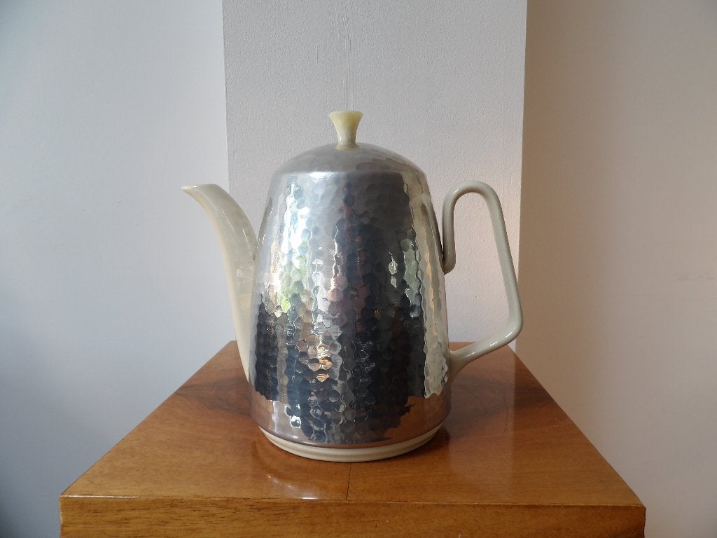 Fifties WakuThermosol Theepot, porselein/aluminium, Ophalen of Verzenden