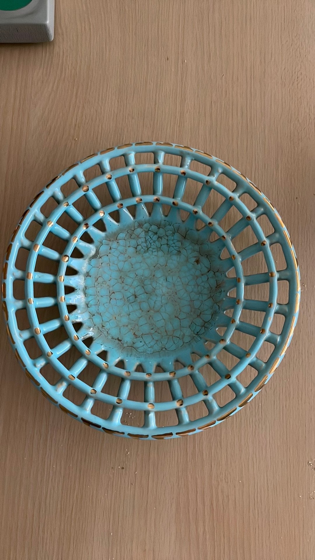 Gouds Plateel vlecht Bonbonschaal (18 cm) – Jaren 50/60, Antiek en Kunst, Antiek | Keramiek en Aardewerk, Ophalen of Verzenden